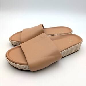 Beek Pelican Leather Platform Sandals Open Toe Women's Honey Size US10 EU40